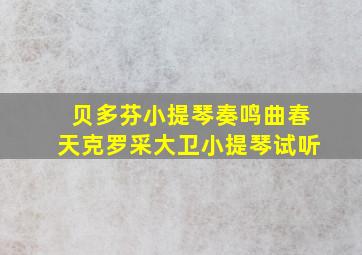 贝多芬小提琴奏鸣曲春天克罗采大卫小提琴试听