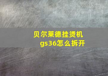 贝尔莱德挂烫机gs36怎么拆开