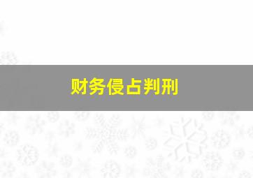 财务侵占判刑