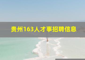 贵州163人才事招聘信息