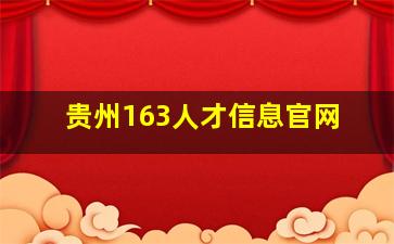 贵州163人才信息官网