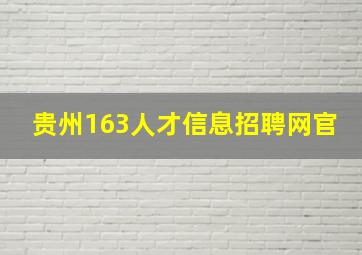 贵州163人才信息招聘网官