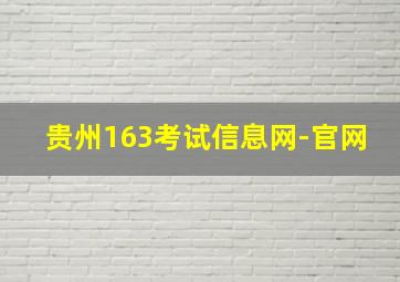 贵州163考试信息网-官网