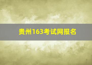 贵州163考试网报名