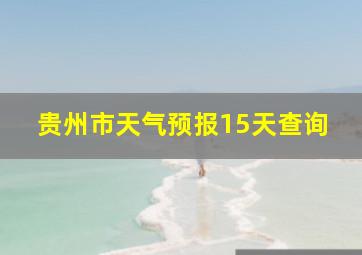 贵州市天气预报15天查询