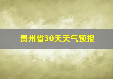 贵州省30天天气预报