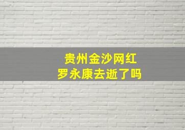 贵州金沙网红罗永康去逝了吗