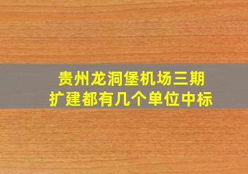 贵州龙洞堡机场三期扩建都有几个单位中标