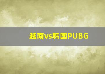 越南vs韩国PUBG