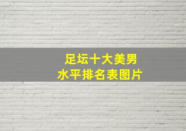 足坛十大美男水平排名表图片