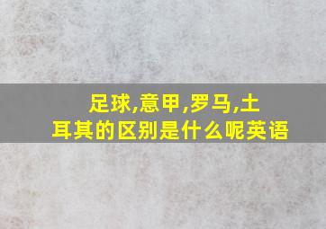 足球,意甲,罗马,土耳其的区别是什么呢英语