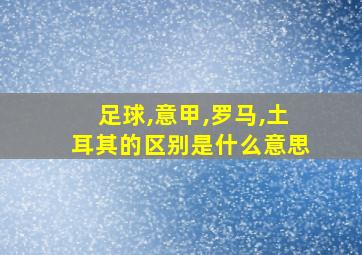 足球,意甲,罗马,土耳其的区别是什么意思