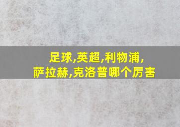 足球,英超,利物浦,萨拉赫,克洛普哪个厉害