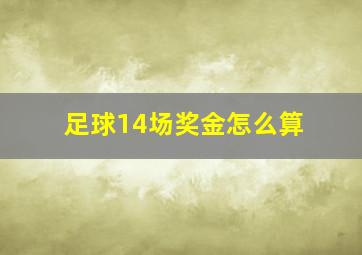 足球14场奖金怎么算