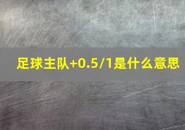 足球主队+0.5/1是什么意思