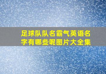 足球队队名霸气英语名字有哪些呢图片大全集