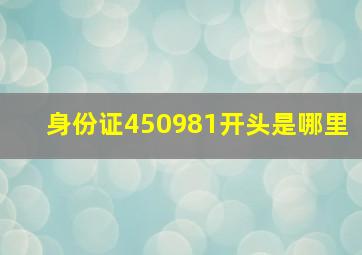 身份证450981开头是哪里