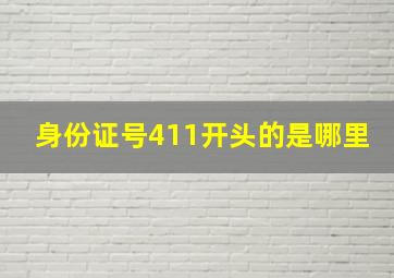 身份证号411开头的是哪里