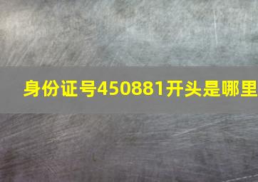 身份证号450881开头是哪里