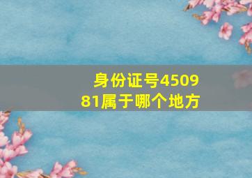 身份证号450981属于哪个地方