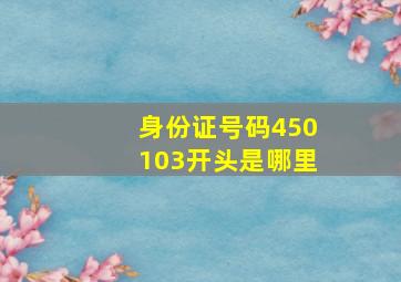 身份证号码450103开头是哪里