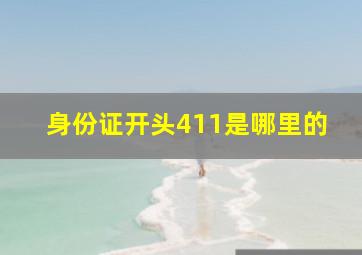 身份证开头411是哪里的