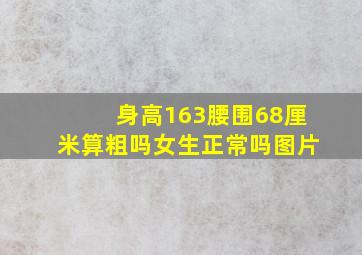 身高163腰围68厘米算粗吗女生正常吗图片