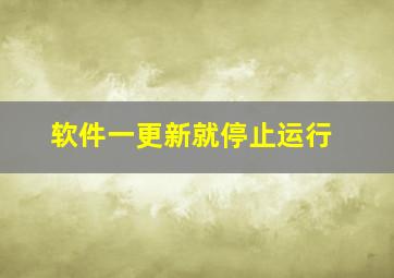 软件一更新就停止运行