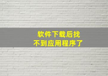 软件下载后找不到应用程序了