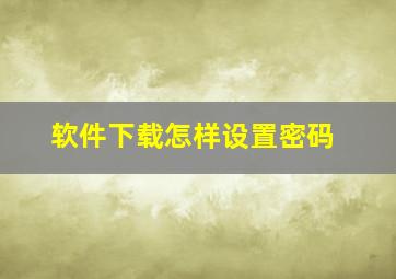 软件下载怎样设置密码