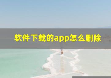 软件下载的app怎么删除