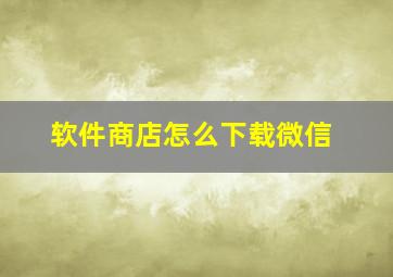 软件商店怎么下载微信