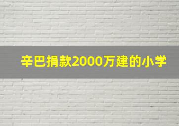 辛巴捐款2000万建的小学