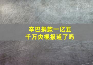 辛巴捐款一亿五千万央视报道了吗