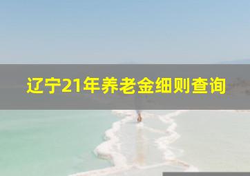 辽宁21年养老金细则查询