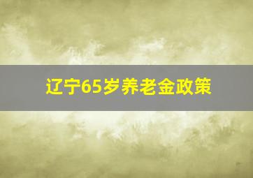 辽宁65岁养老金政策