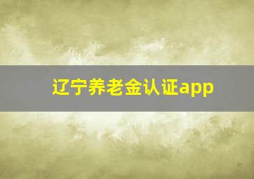 辽宁养老金认证app