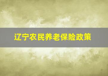 辽宁农民养老保险政策