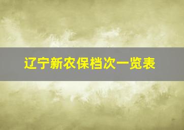 辽宁新农保档次一览表