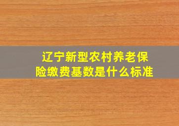 辽宁新型农村养老保险缴费基数是什么标准