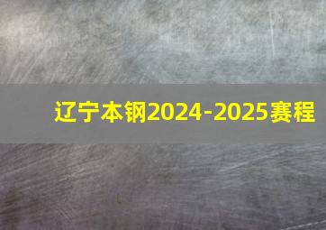 辽宁本钢2024-2025赛程