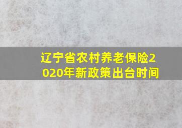 辽宁省农村养老保险2020年新政策出台时间