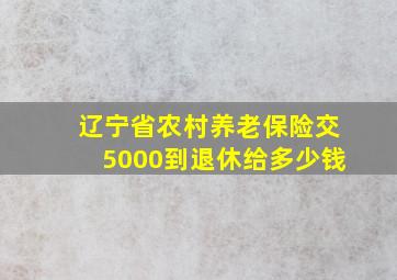 辽宁省农村养老保险交5000到退休给多少钱