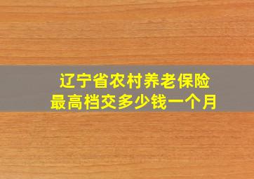 辽宁省农村养老保险最高档交多少钱一个月