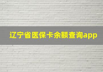 辽宁省医保卡余额查询app