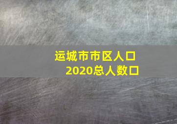 运城市市区人口2020总人数口