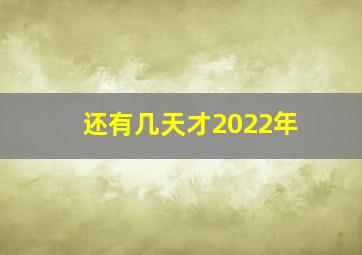 还有几天才2022年