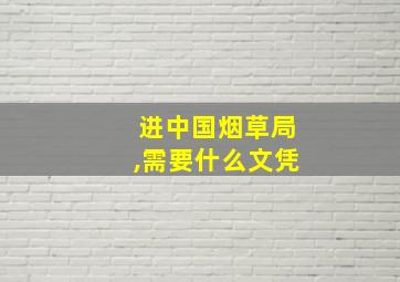 进中国烟草局,需要什么文凭