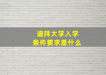 迪拜大学入学条件要求是什么