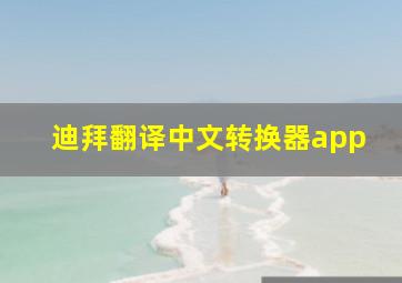 迪拜翻译中文转换器app